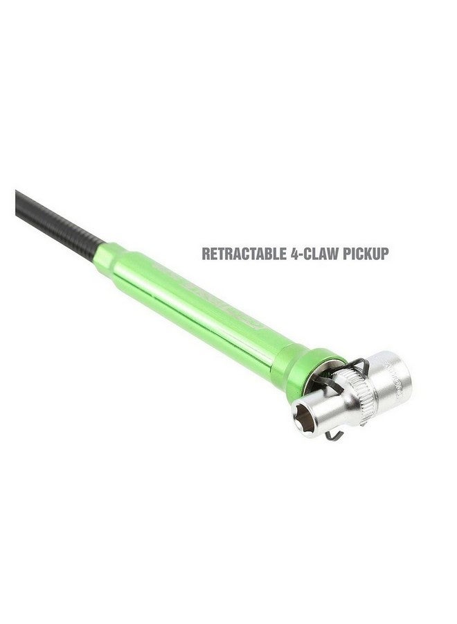OEMTOOLS Retractable 4 Claw Flexible LED Magnetic Pick Up Tool Green and Black 24 Inch 25399 - Image 4